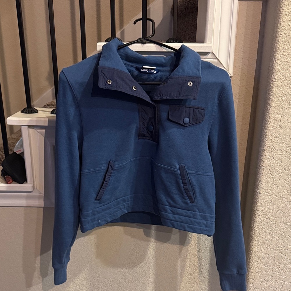 Outdoor Voices Blue Knit Top